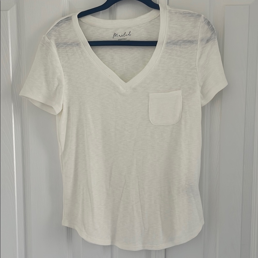 Marled Cream Fitted Short Sleeve Tee